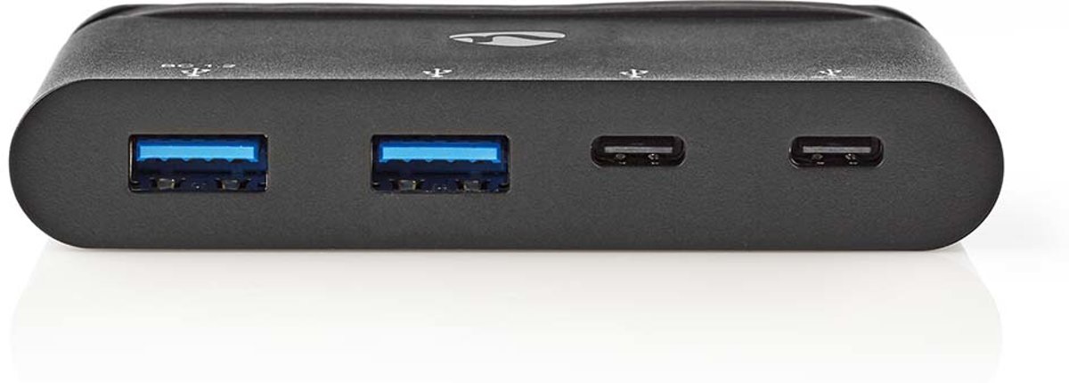 Computer Hub | USB Type-C | 2x USB-C / 2x USB 3.0 (5G) | Power Delivery 100 W | Black